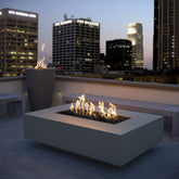 CABO LINEAR FIRE PIT GFRC Concrete Match Lit